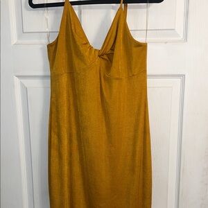 Fashion Nova Strapless Mustard Dress
